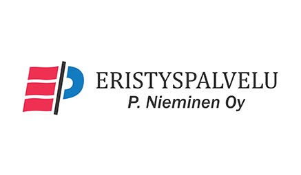 Eristyspalvelu P. Nieminen Oy logo.