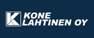 Kone-Lahtinen Oy:n sinivalkoinen logo.